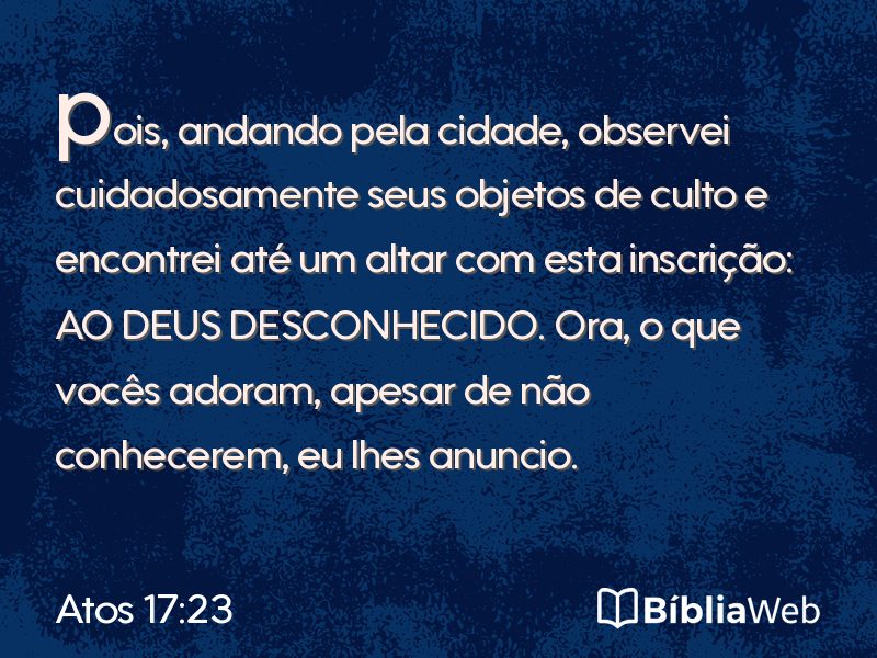 Atos 17:23 em imagem para compartilhar