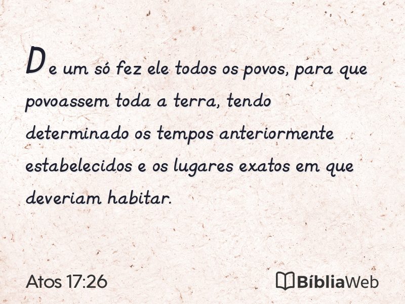 Atos 17:26 em imagem para compartilhar