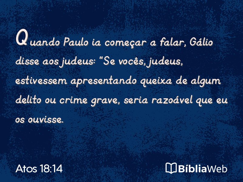 Atos 18:14 em imagem para compartilhar