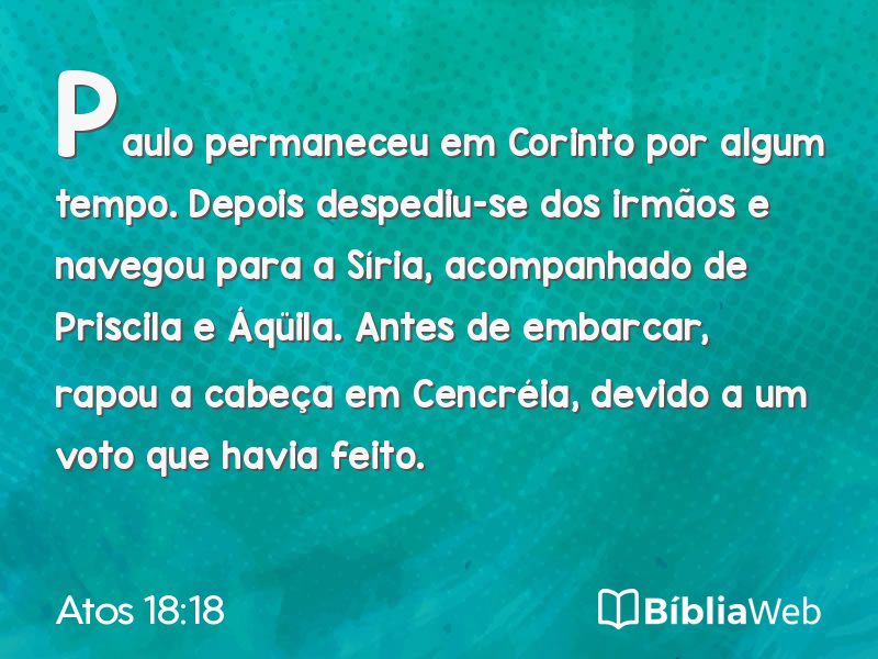 Atos 18:18 em imagem para compartilhar