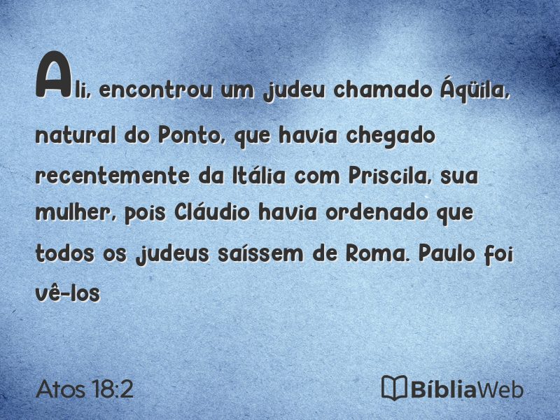 Atos 18:2 em imagem para compartilhar