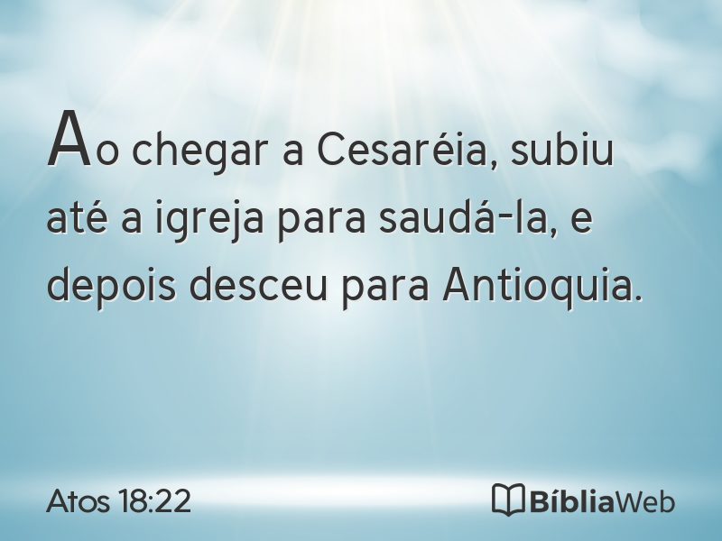 Atos 18:22 em imagem para compartilhar