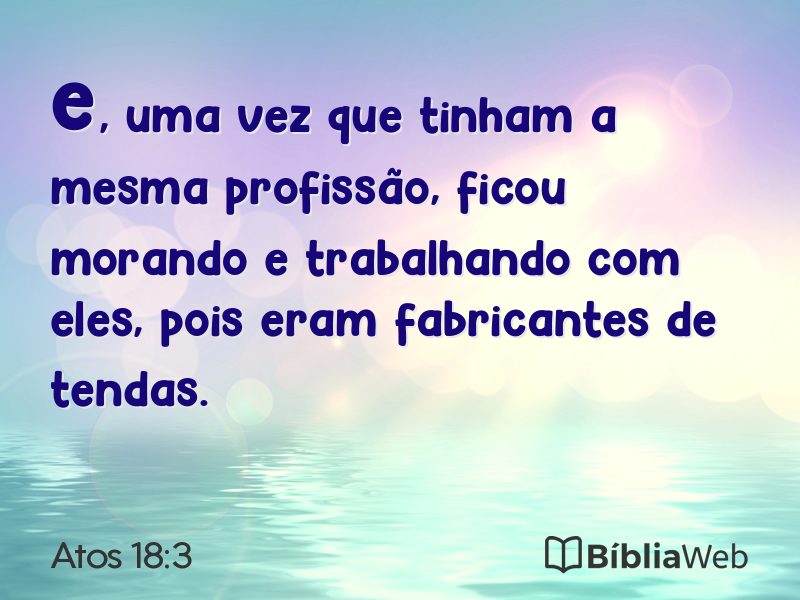 Atos 18:3 em imagem para compartilhar