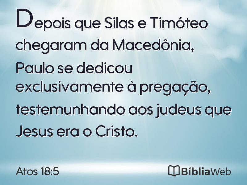 Atos 18:5 em imagem para compartilhar
