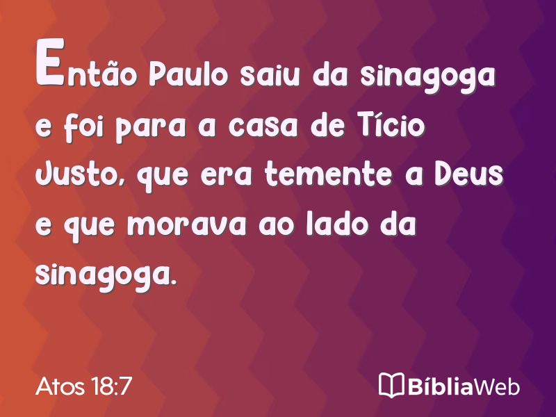 Atos 18:7 em imagem para compartilhar