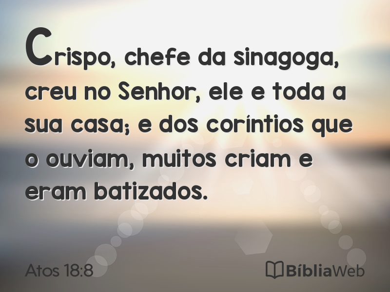 Atos 18:8 em imagem para compartilhar