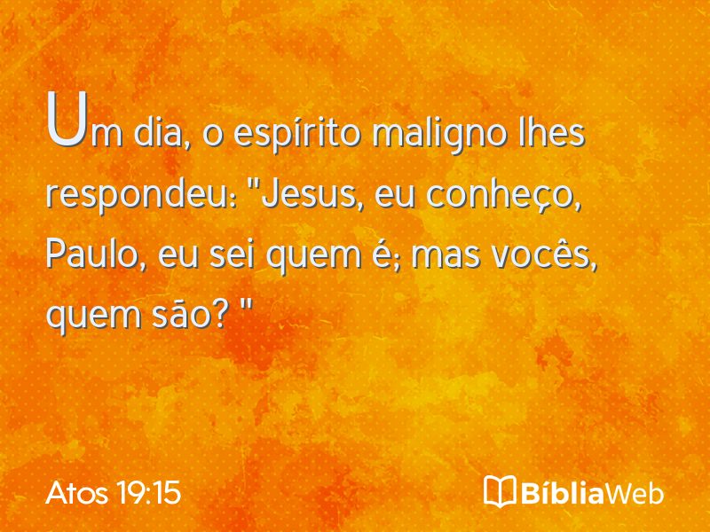 Atos 19:15 em imagem para compartilhar