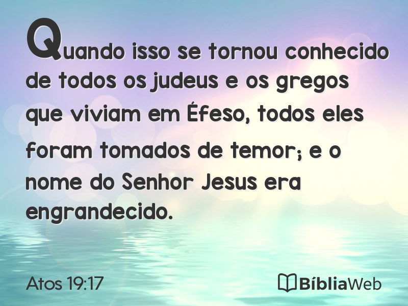 Atos 19:17 em imagem para compartilhar