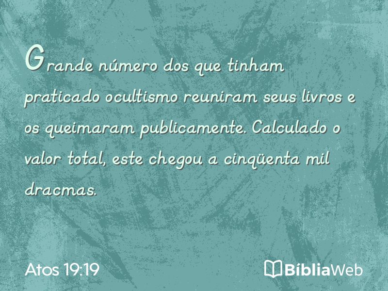 Atos 19:19 em imagem para compartilhar