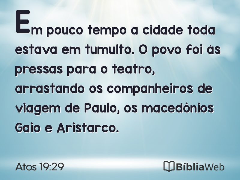 Atos 19:29 em imagem para compartilhar