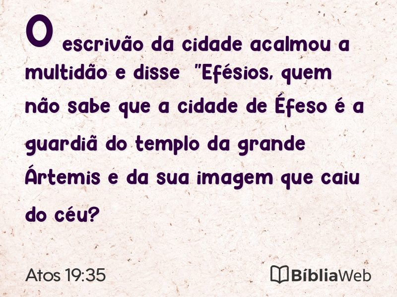 Atos 19:35 em imagem para compartilhar