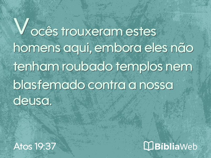Atos 19:37 em imagem para compartilhar