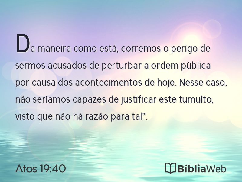 Atos 19:40 em imagem para compartilhar
