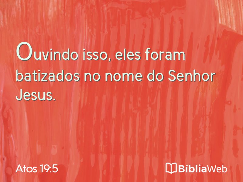 Atos 19:5 em imagem para compartilhar