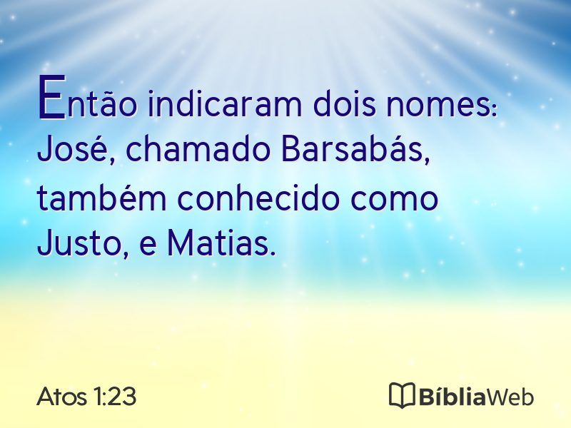 Atos 1:23 em imagem para compartilhar