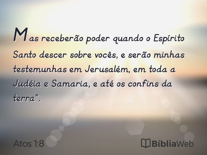 Atos 1:8 em imagem para compartilhar