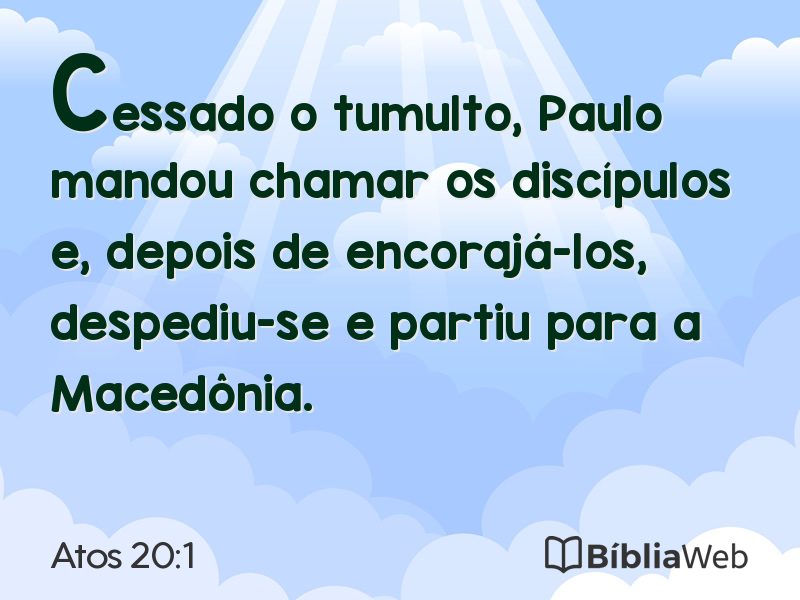 Atos 20:1 em imagem para compartilhar
