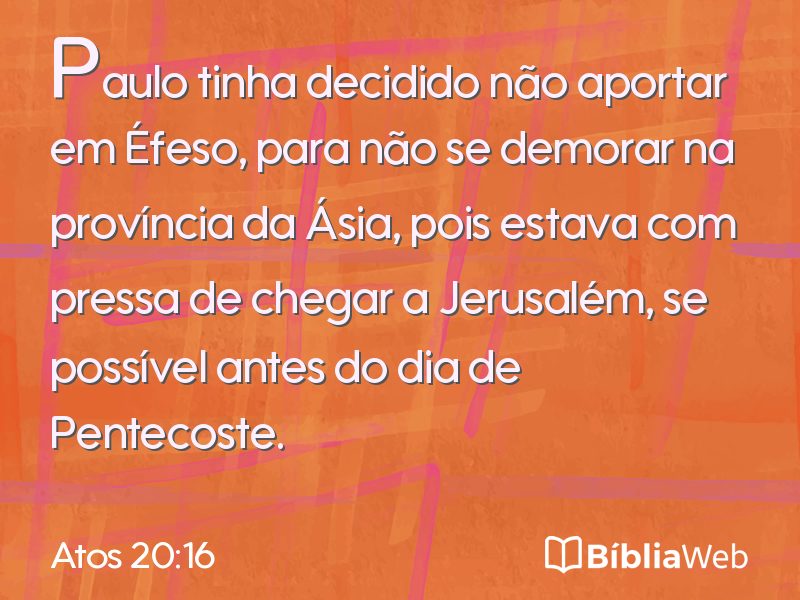 Atos 20:16 em imagem para compartilhar