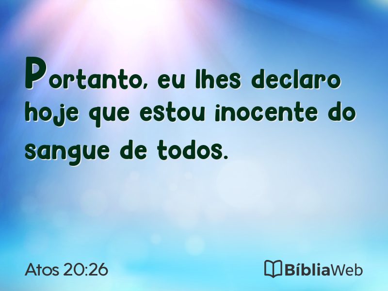 Atos 20:26 em imagem para compartilhar