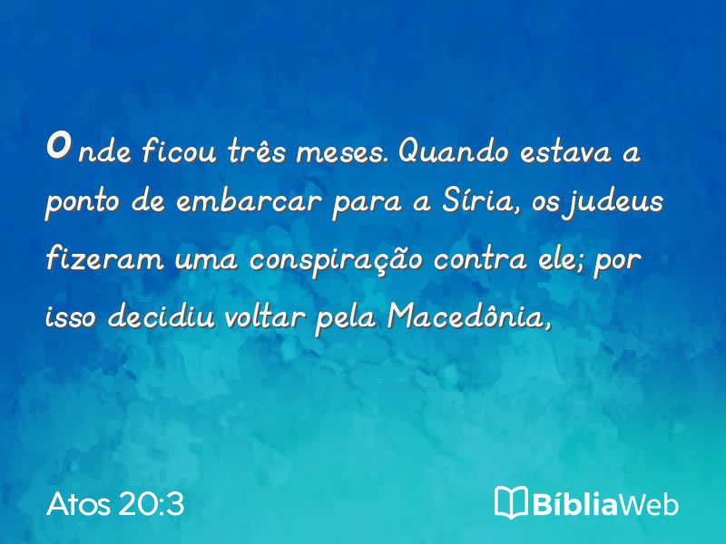 Atos 20:3 em imagem para compartilhar