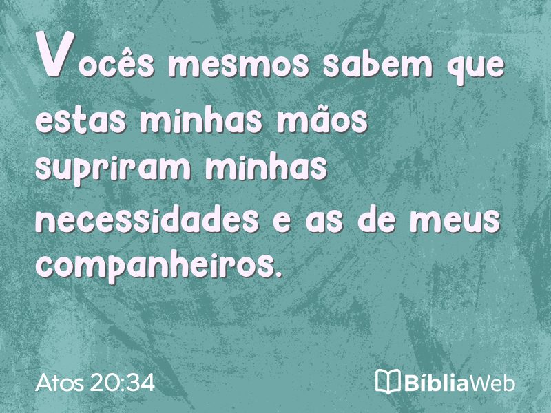 Atos 20:34 em imagem para compartilhar