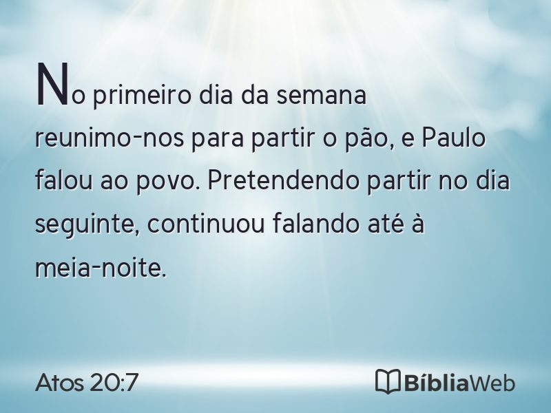 Atos 20:7 em imagem para compartilhar