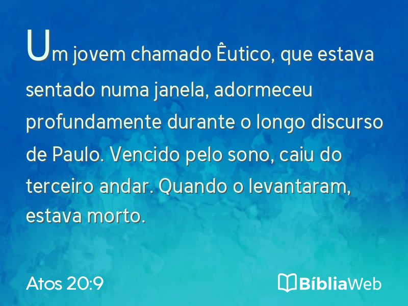 Atos 20:9 em imagem para compartilhar