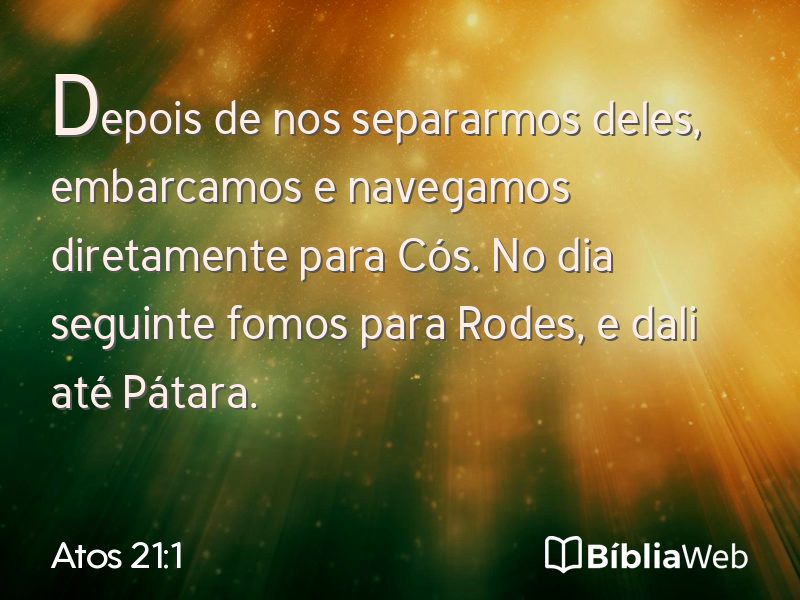 Atos 21:1 em imagem para compartilhar