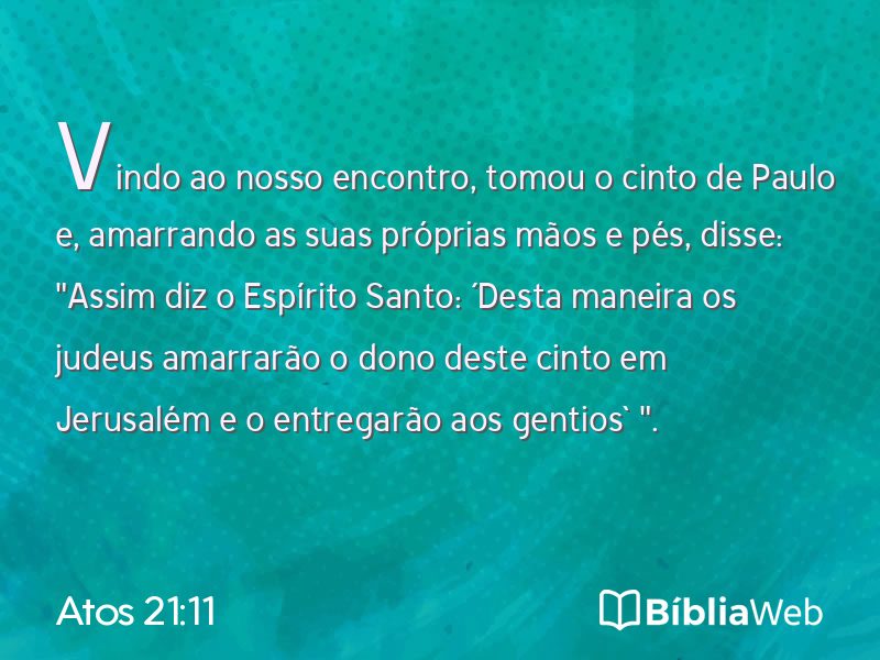 Atos 21:11 em imagem para compartilhar