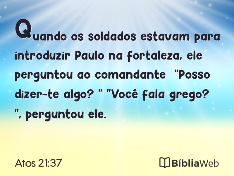 Atos 21:37 em imagem para compartilhar