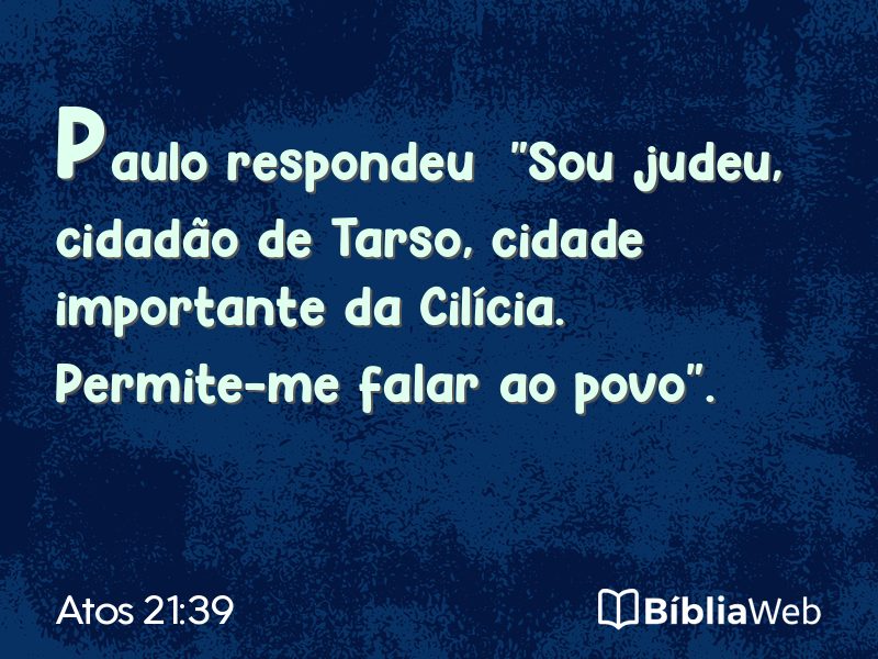 Atos 21:39 em imagem para compartilhar