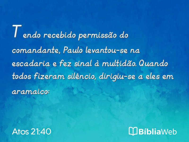 Atos 21:40 em imagem para compartilhar