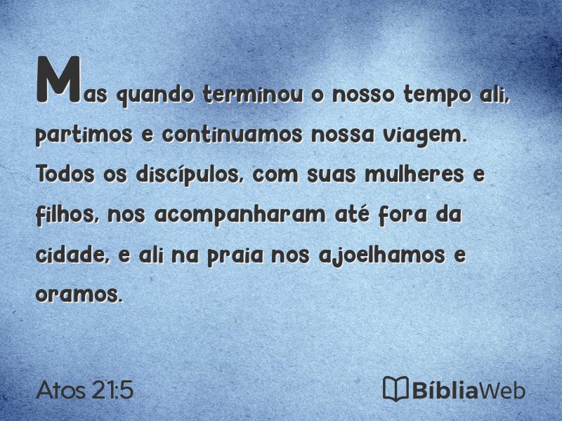 Atos 21:5 em imagem para compartilhar