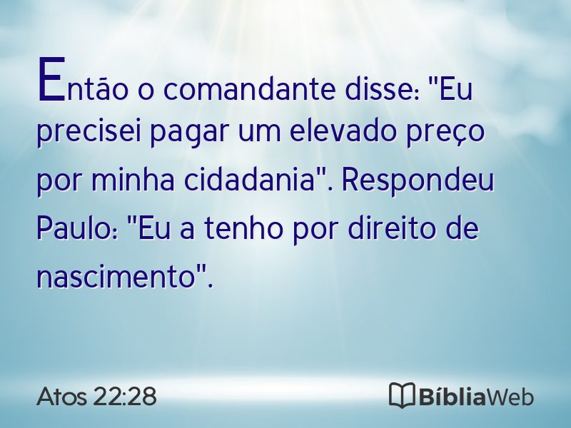 Atos 22:28 em imagem para compartilhar