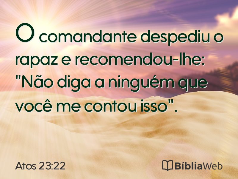 Atos 23:22 em imagem para compartilhar
