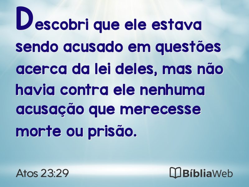 Atos 23:29 em imagem para compartilhar