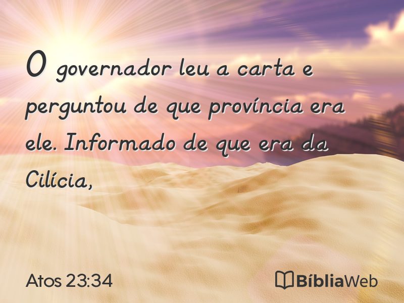 Atos 23:34 em imagem para compartilhar