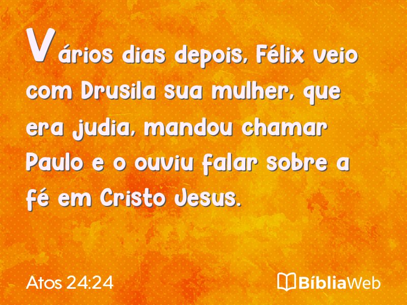Atos 24:24 em imagem para compartilhar