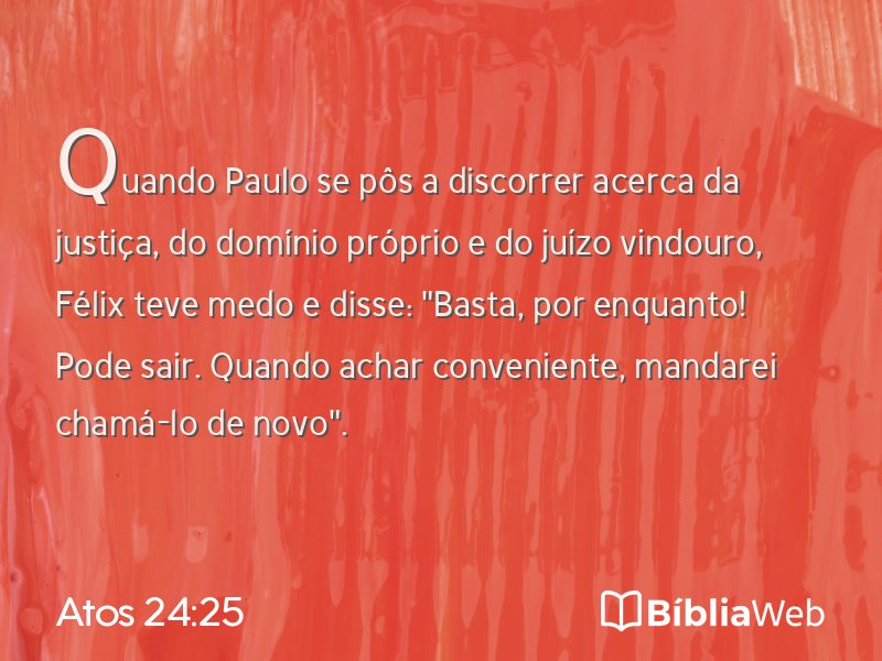 Atos 24:25 em imagem para compartilhar