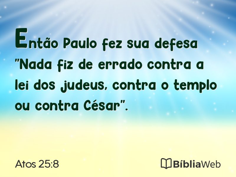 Atos 25:8 em imagem para compartilhar