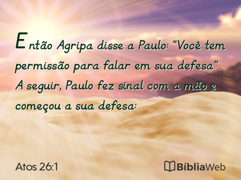 Atos 26:1 em imagem para compartilhar