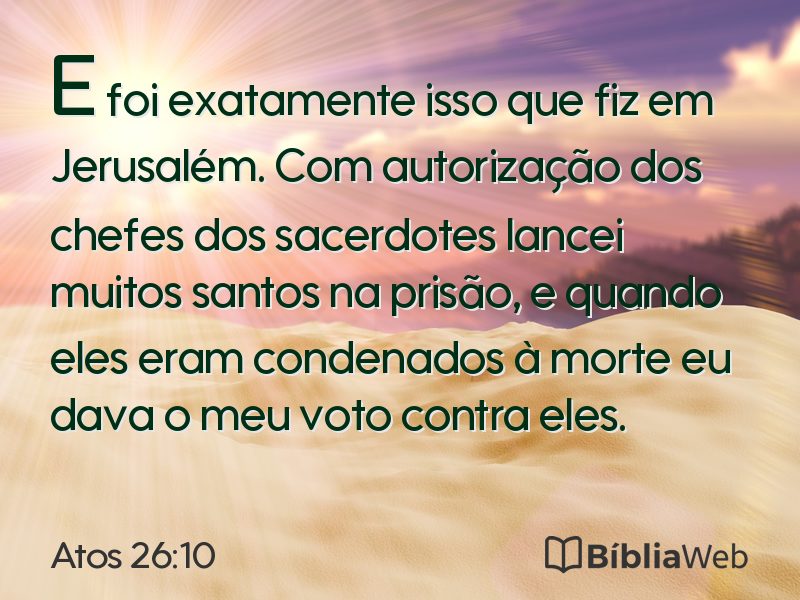 Atos 26:10 em imagem para compartilhar