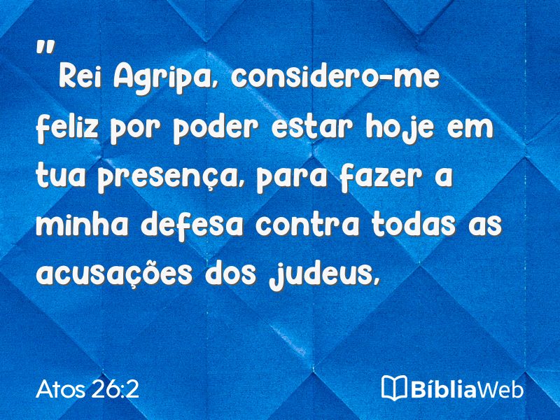 Atos 26:2 em imagem para compartilhar