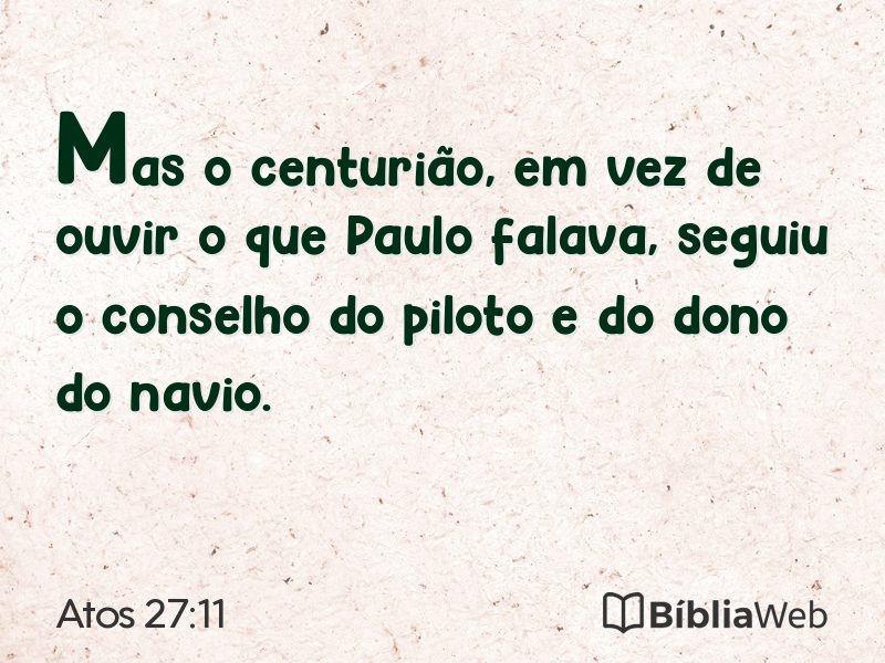 Atos 27:11 em imagem para compartilhar
