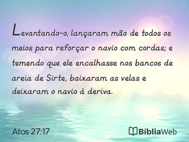 Atos 27:17 em imagem para compartilhar