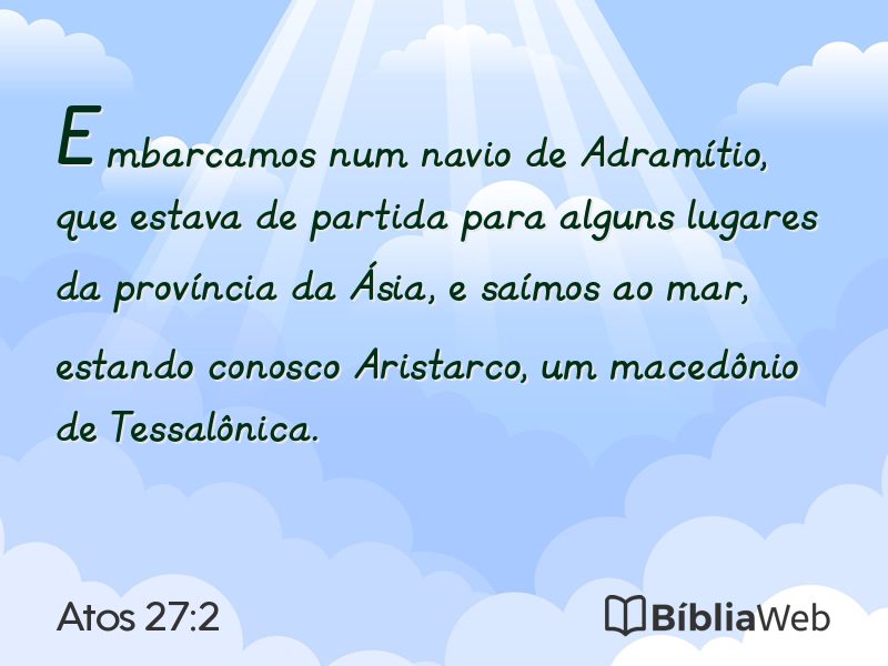 Atos 27:2 em imagem para compartilhar