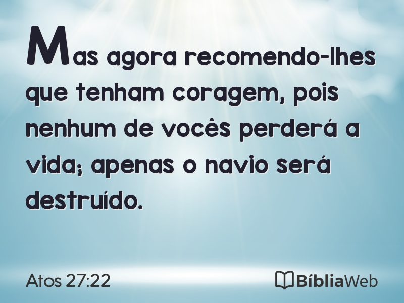 Atos 27:22 em imagem para compartilhar