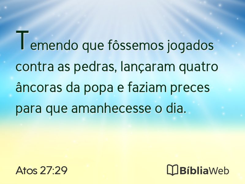Atos 27:29 em imagem para compartilhar
