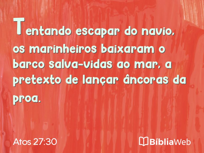 Atos 27:30 em imagem para compartilhar
