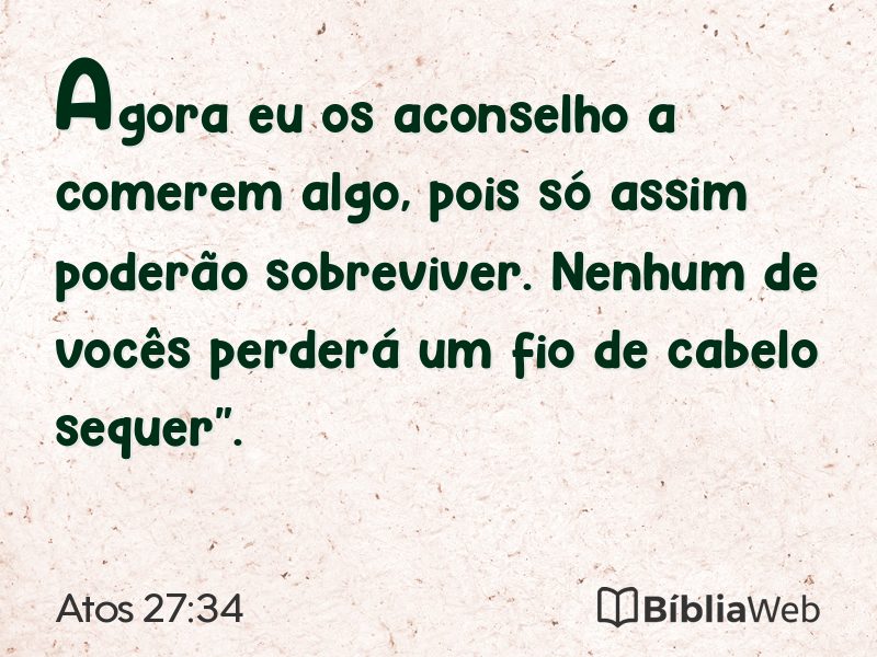 Atos 27:34 em imagem para compartilhar